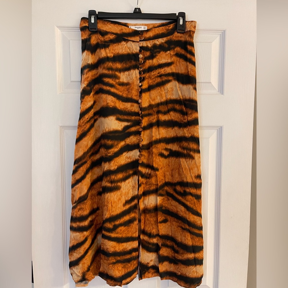 MANGO Tiger Print Skirt